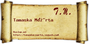 Tamaska Márta névjegykártya